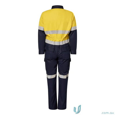 High-vis HRC2 Inherent Reflective Coverall for flame-resistant safety work jumpsuit