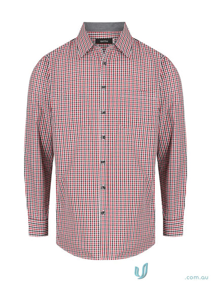 Red and black checkered Hudson Identitee L/S Shirt, perfect workwear or casual uniform