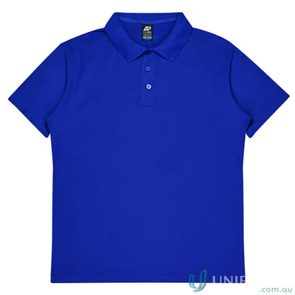Blue pique knit polo shirt from Hunter Adult Polo, perfect for uniforms or workwear