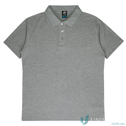 Gray pique knit polo shirt from Hunter Adult Polo, perfect for uniforms or workwear