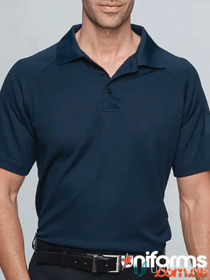 Hunter Adult Polo in navy blue with pique knit for stylish uniforms and workwear