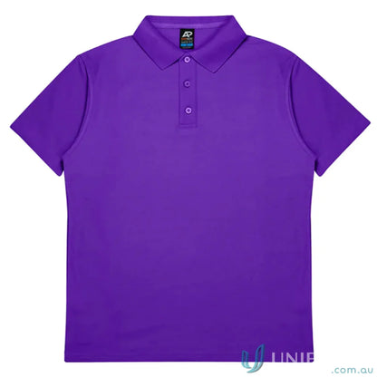 Purple pique knit short-sleeved polo shirt from Hunter Adult Polo collection for uniforms or workwear