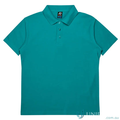 Teal pique knit Short-sleeved Polo Shirt from Hunter Adult Uniform Workwear