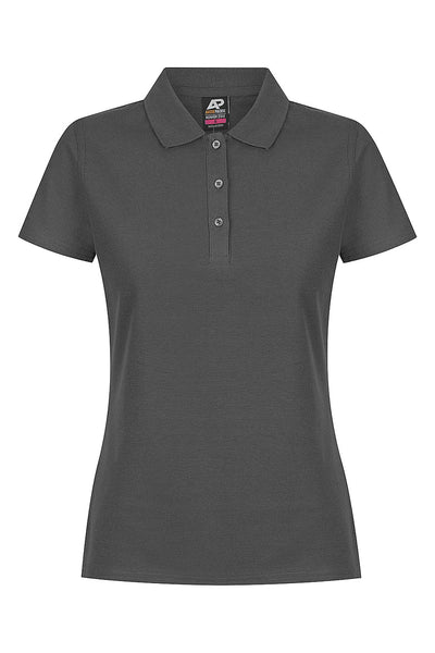 Charcoal gray Hunter Polo short sleeve pique knit shirt with chest logo