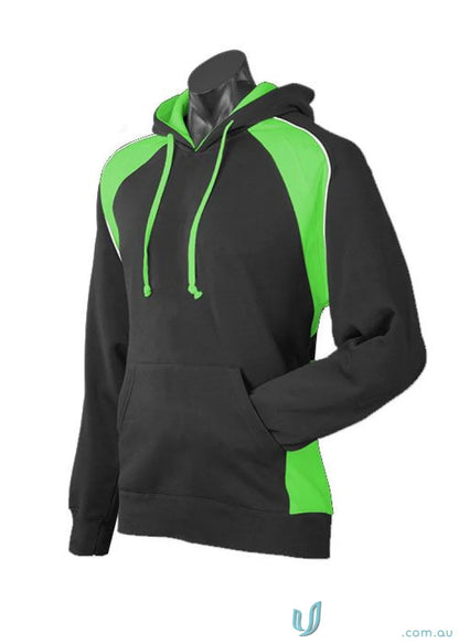 Black and green Huxley Hoodie perfect for casual wear or sports uniforms