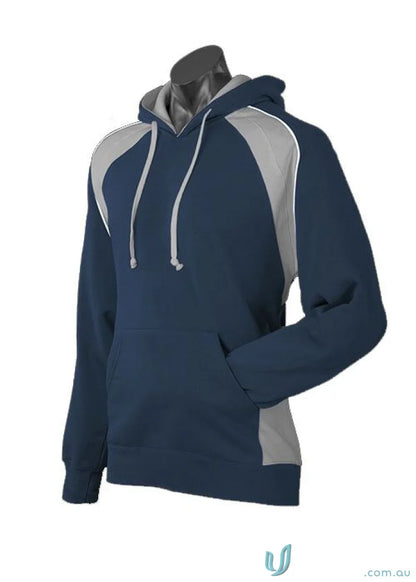 Navy and gray Huxley Hoodie perfect for casual wear or sports uniforms