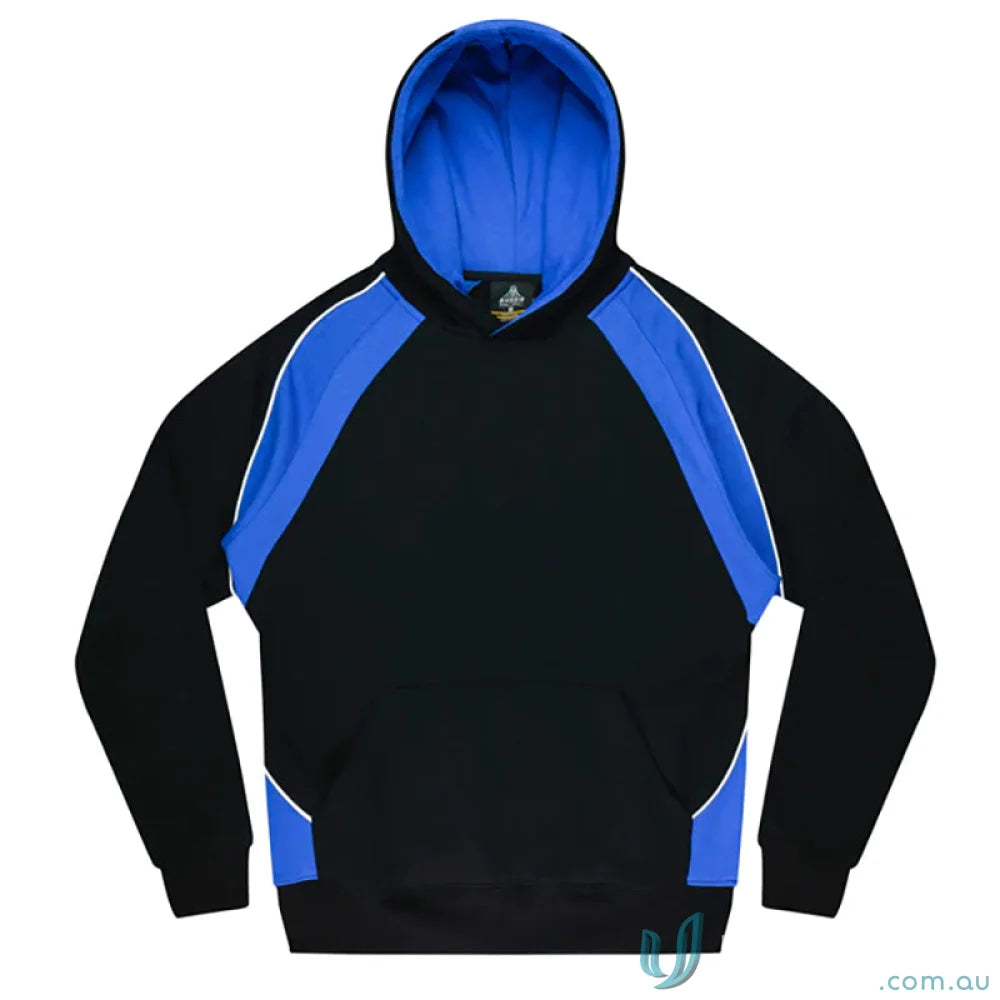 Black and blue Huxley Kids Hoodie perfect for casual wear or sports uniforms
