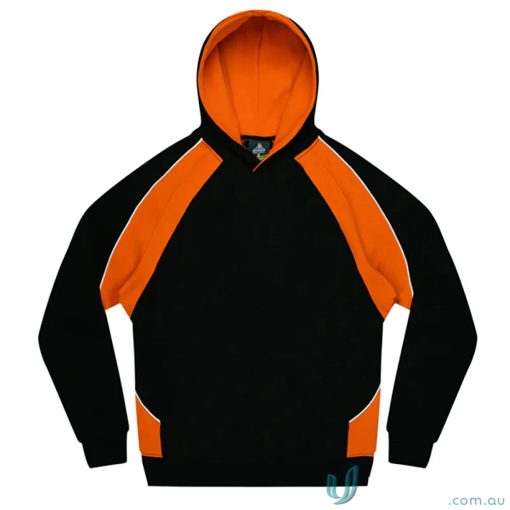Black and orange Huxley Kids Hoodie perfect for sports uniforms or casual workwear