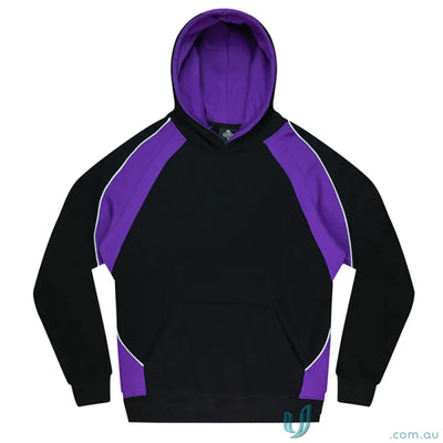 Black and purple Huxley Kids Hoodie perfect for sports uniforms or casual workwear