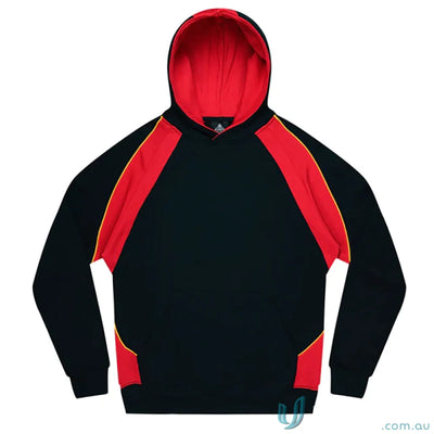 Black and red hooded sweatshirt from Huxley Kids Hoodie, perfect for sports uniforms or workwear