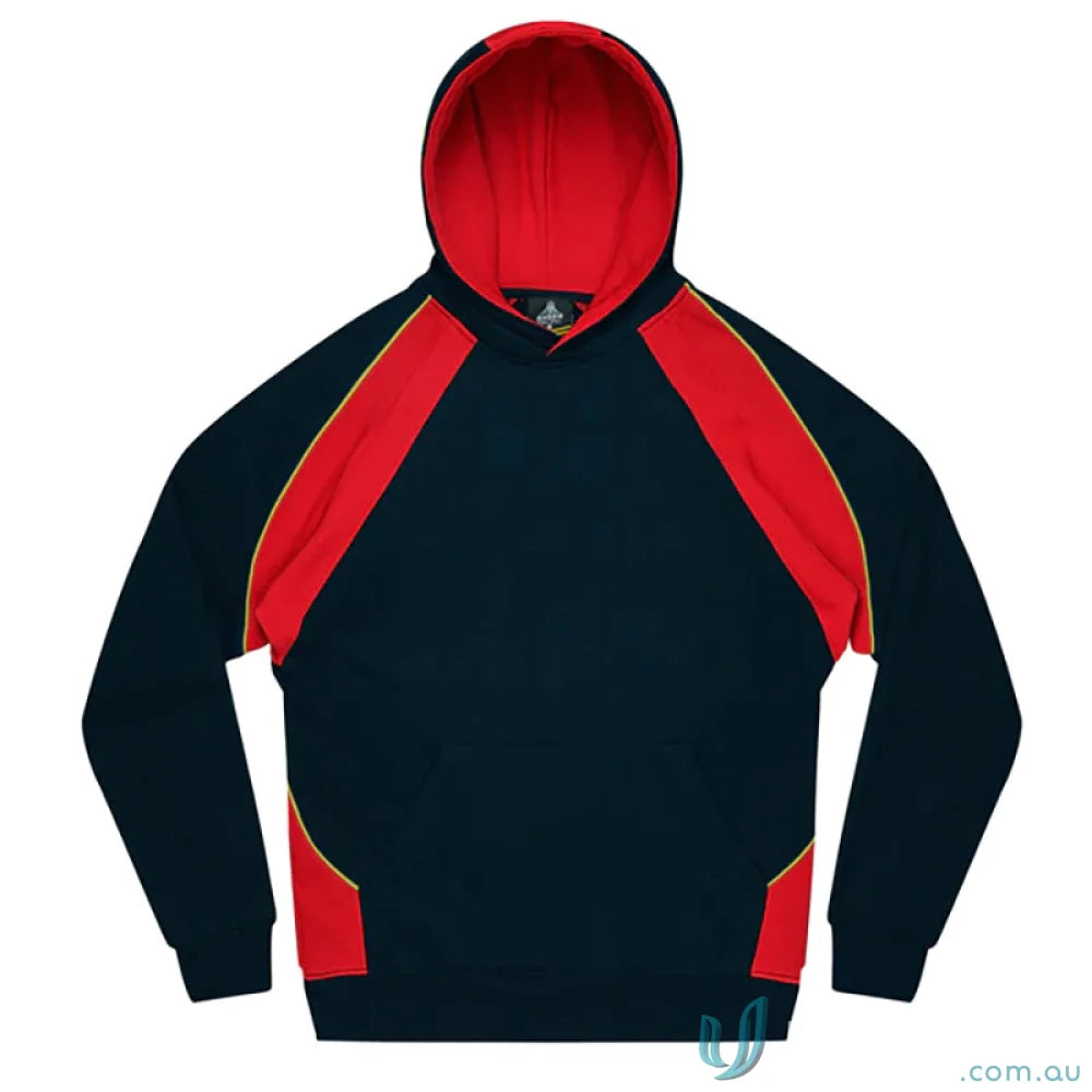 Red and navy Huxley Kids Hoodie perfect for casual wear or sporty uniforms