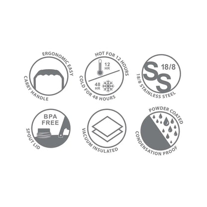 HydraSite 1.9L double walled stainless vacuum insulated water bottle