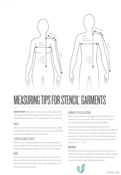 Garment measuring guide for Ice Cool Polo workwear and uniforms measurements