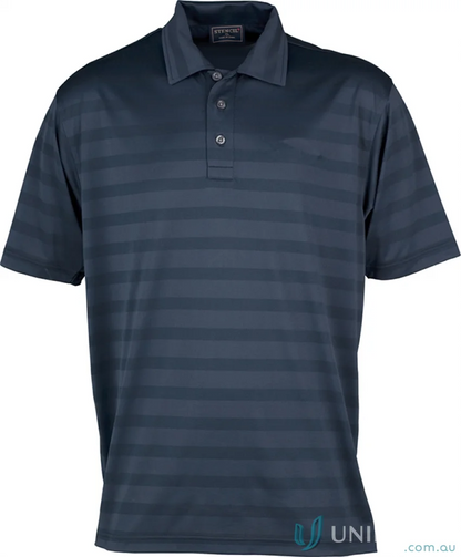 Ice Cool Polo with navy stripes, perfect for uniforms or workwear comfort