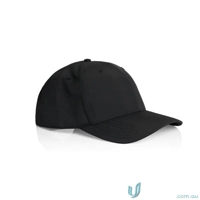 Plain black Icon Nylon Cap with curved peak and tonal under-peak lining