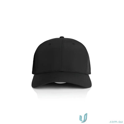 Plain black Icon Nylon Cap with curved peak and tonal under-peak lining
