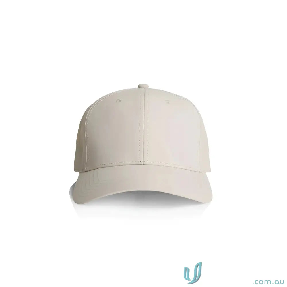 Plain beige Icon Nylon Cap with curved peak and tonal under-peak lining