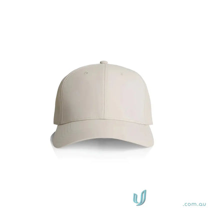 Plain beige Icon Nylon Cap with curved peak and tonal under-peak lining