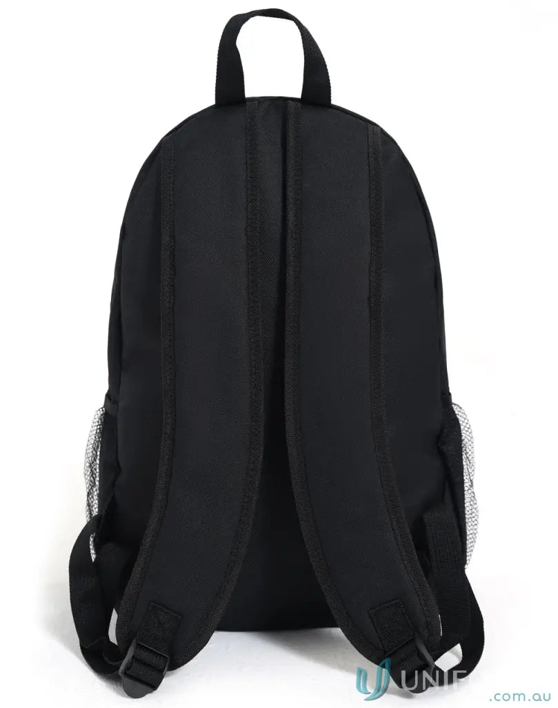 Black Iconic Promo Backpack with adjustable shoulder straps for everyday use