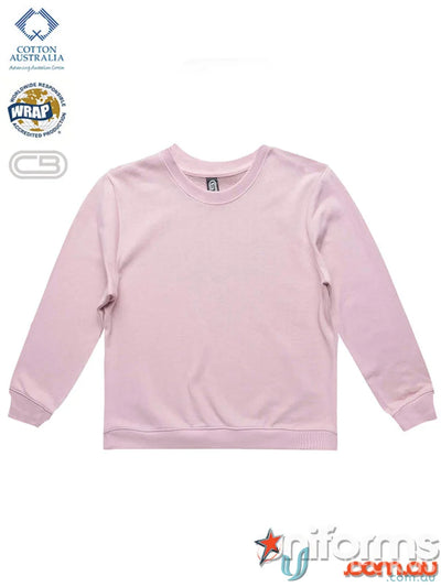 Pink long-sleeved crew neck jumper for kids, perfect Kids Crew Neck or neck jumper style