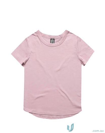 Pink short-sleeved curved hem t-shirt for infants from Infant Curved Hem T Shirt collection