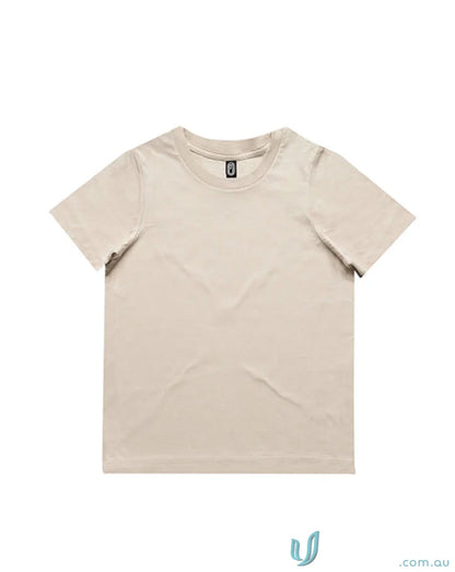 Beige short-sleeved Infant T-Shirt ideal for uniforms or casual workwear