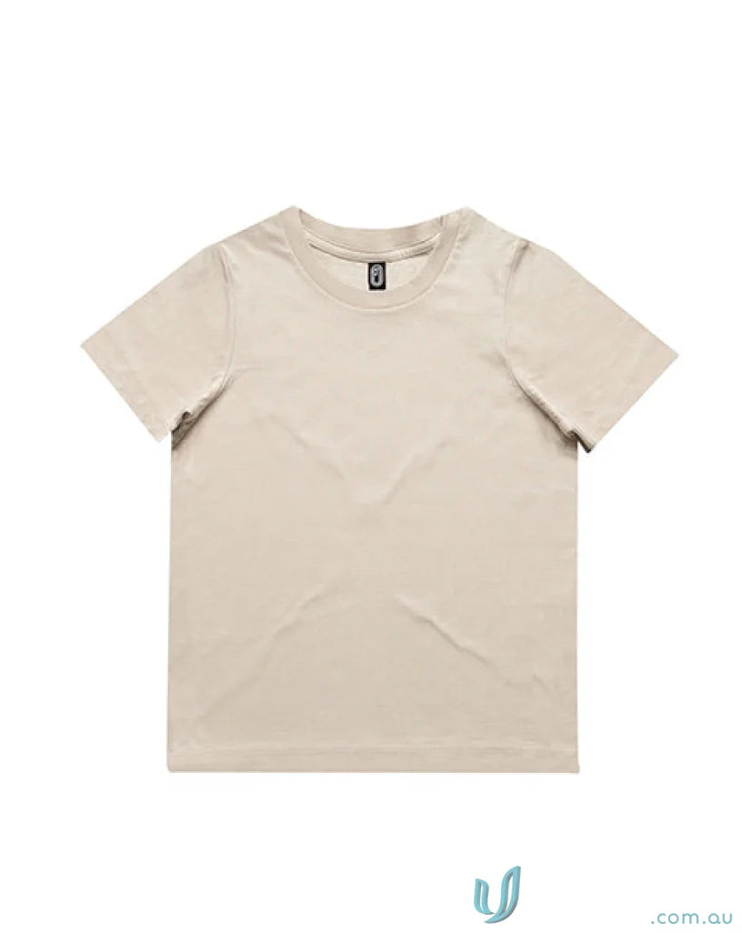 Beige short-sleeved Infant T-Shirt ideal for uniforms or casual workwear