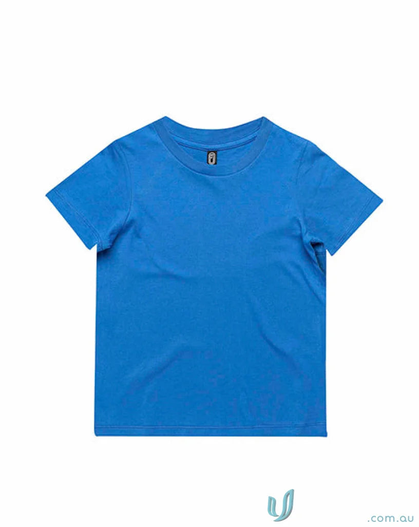 Blue short-sleeved Infant T-Shirt perfect for kids’ uniforms or casual workwear