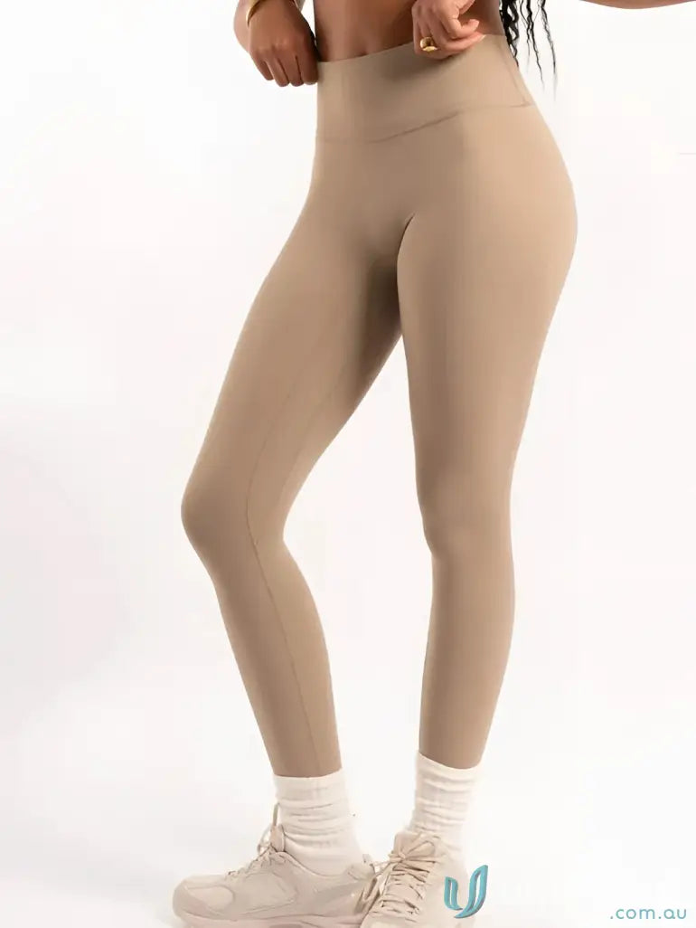 Invicible Scrunch Latte Leggings with high waist perfect for uniforms or workwear