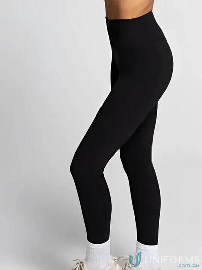 Black high-waisted Invicible Scrunch Onyx Leggings for workwear and uniforms