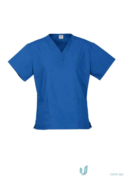 Blue IOP EMB Ladies Scrub Top in stylish medical uniforms for ladies