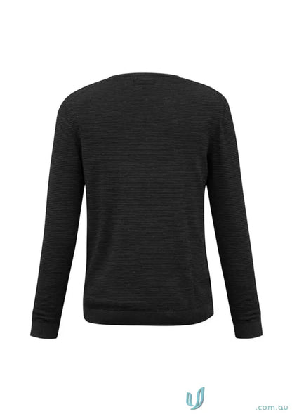 Black textured long-sleeved IOP EMb Mens Merino Pullover wp131ml made from origin merino wool