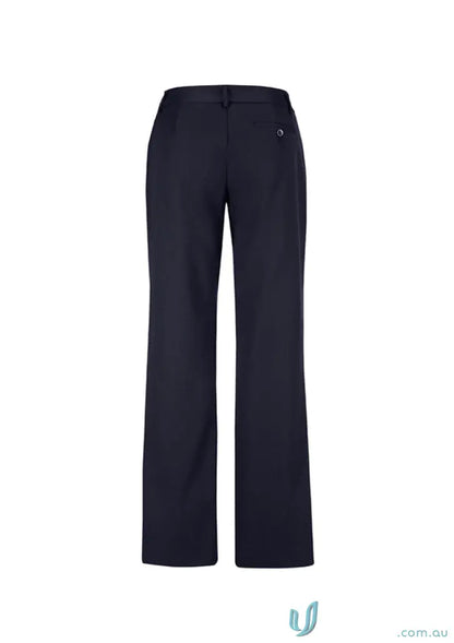 Dark blue IOP Ladies Relaxed Fit Straight Leg Pant with button and zipper closure
