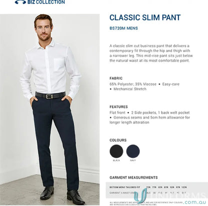 IOP Mens Slim Fit Classic Pants showing mens classic slim style b s720m