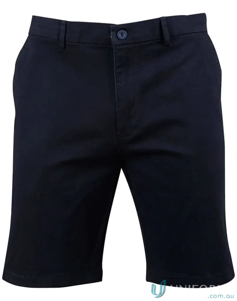 Navy blue IOP Mens Stretch SlimFit Boston Chino Shorts M9381 for a sleek look