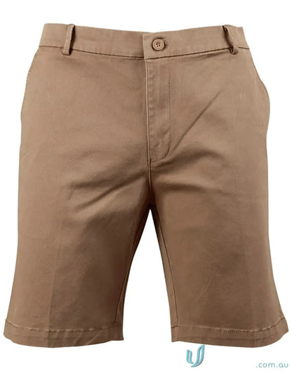Khaki-colored IOP Mens Stretch SlimFit Chino Shorts from Boston Chino Shorts collection