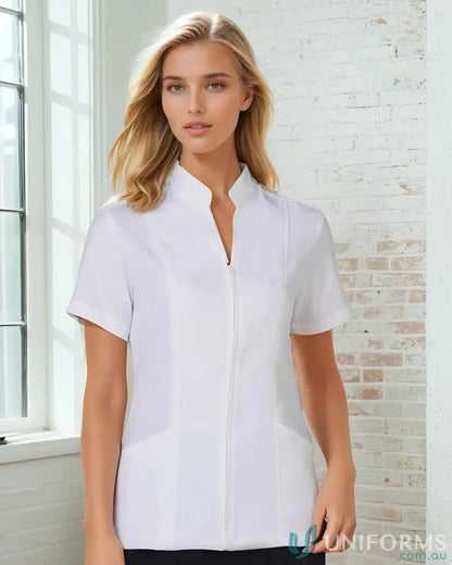 IWG EMB Ladies SS Tunic with mechanical stretch fabric for winning spirit women