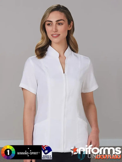 Women wearing IWG EMB Ladies SS Tunic in mechanical stretch fabric for winning spirit ladies