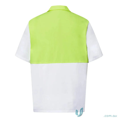 Two-tone short-sleeved Jac SS Shirt for added coverage in the food industry style