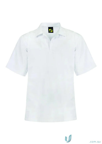 White short-sleeved collared shirt for WS3001 JacShirt, industrial laundry friendly food processing gear