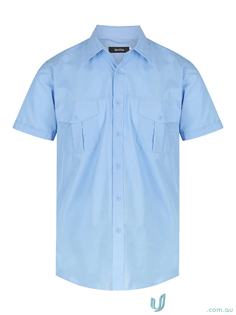 Light blue jasper short sleeve shirt with modern fit for men’s jasper collection