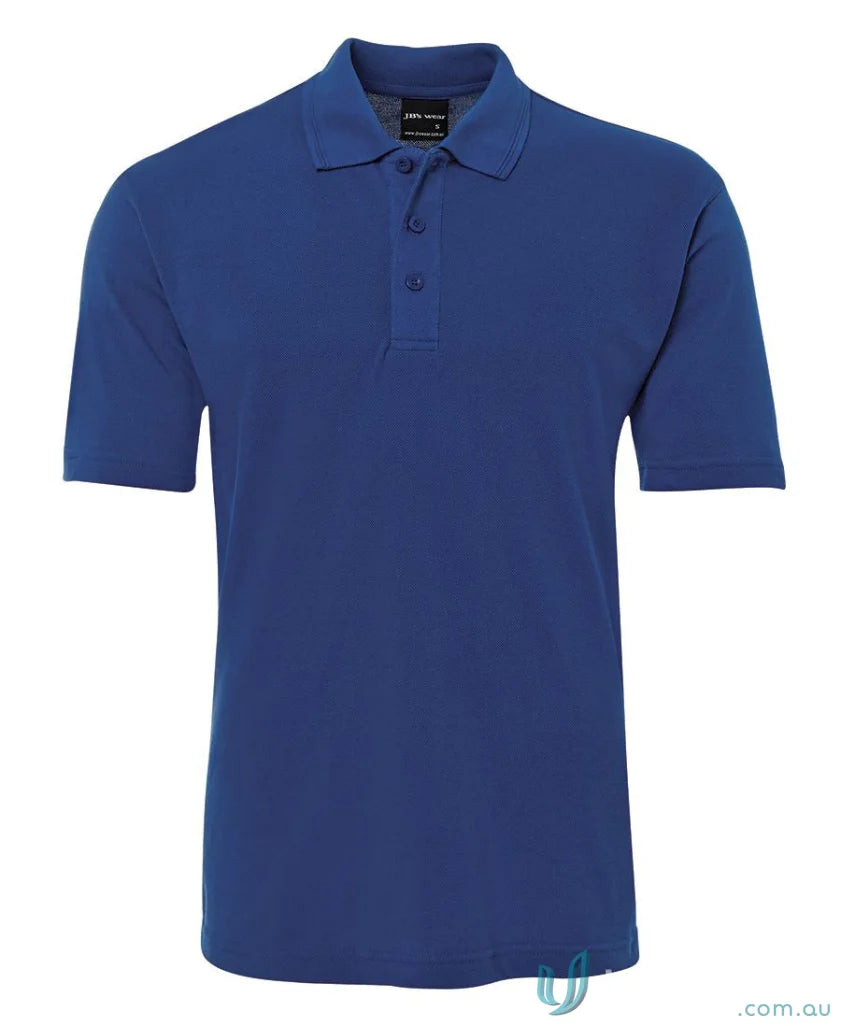Blue JBs 210 Polo shirt made of 210gsm pique fabric with stylish herringbone tape