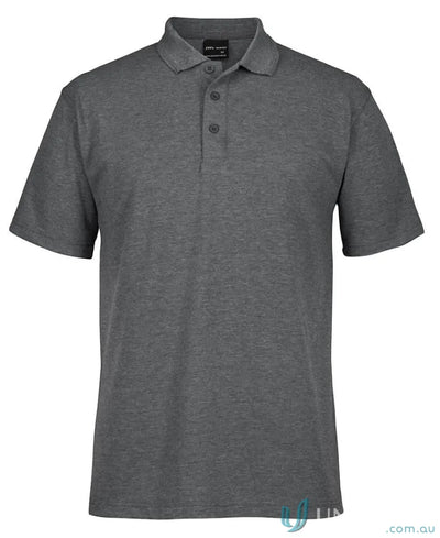 Dark grey JBs 210 Polo 2XS-Large in 210gsm pique fabric with herringbone tape