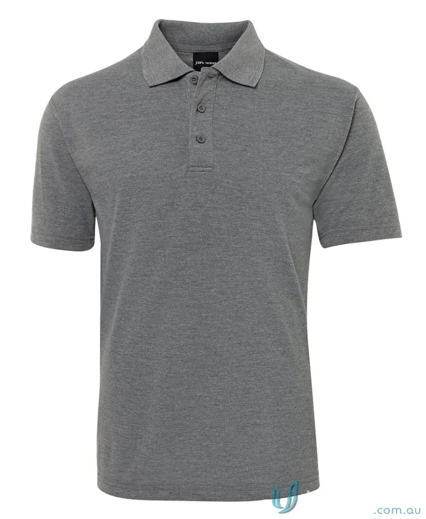 Gray short-sleeved polo shirt in 210gsm pique fabric with herringbone tape detail for polo offers