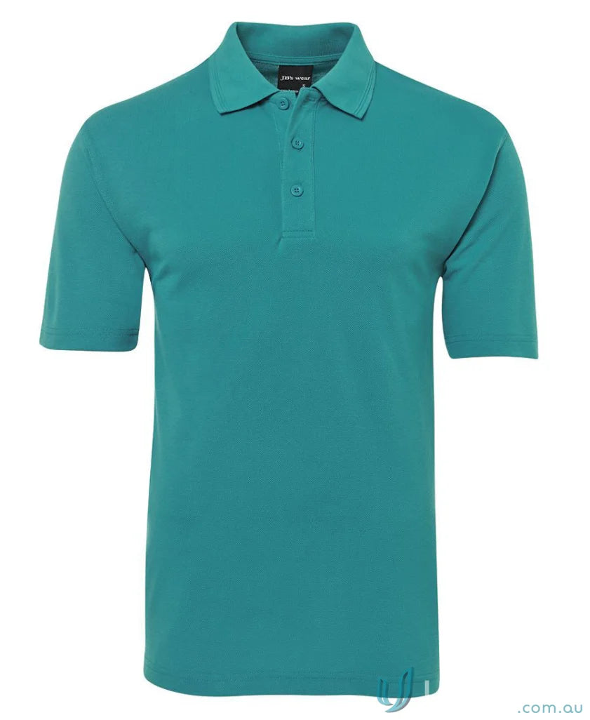 Teal JBs 210 Polo shirt made from 210gsm pique fabric with herringbone tape detail