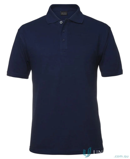 Navy blue JBs 210 Polo shirt made with 210gsm pique fabric and stylish herringbone tape