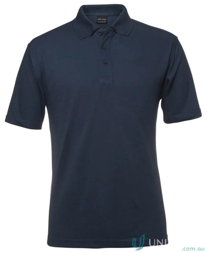 Navy blue JBs 210 Polo shirt made with 210gsm pique fabric and stylish herringbone tape