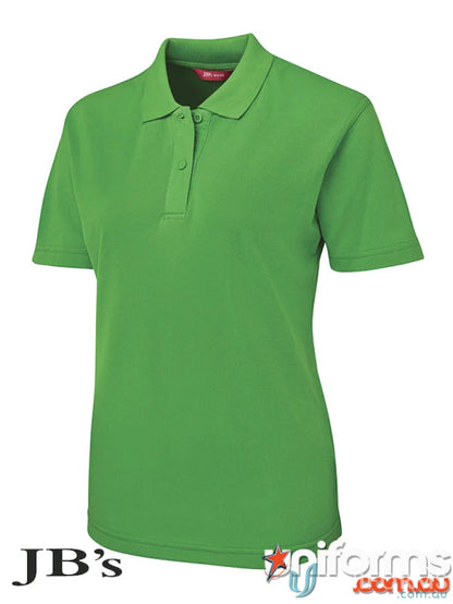 Green short-sleeved polo shirt in JBs 210 Polo featuring 210gsm pique fabric and herringbone tape