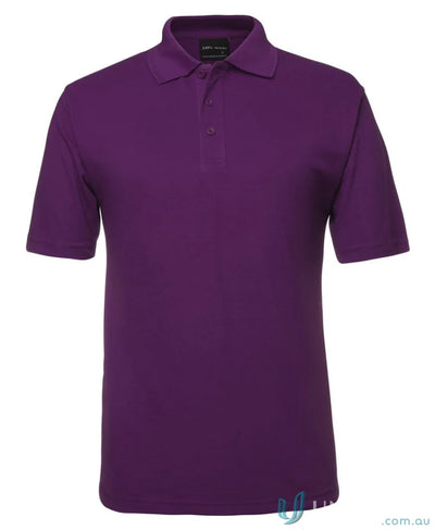 Purple JBs 210 Polo shirt made from 210gsm pique fabric with herringbone tape details