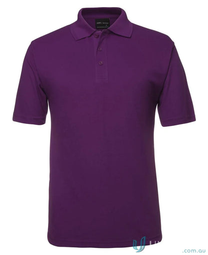Purple JBs 210 Polo shirt made from 210gsm pique fabric with herringbone tape details